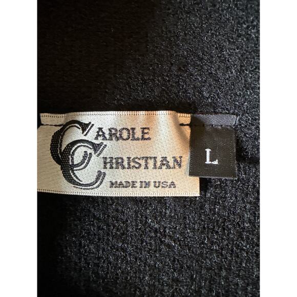 Carole Christian Color-Block Black & Ivory Cardigan Modern Wool Blend Outerwear - Picture 8 of 8